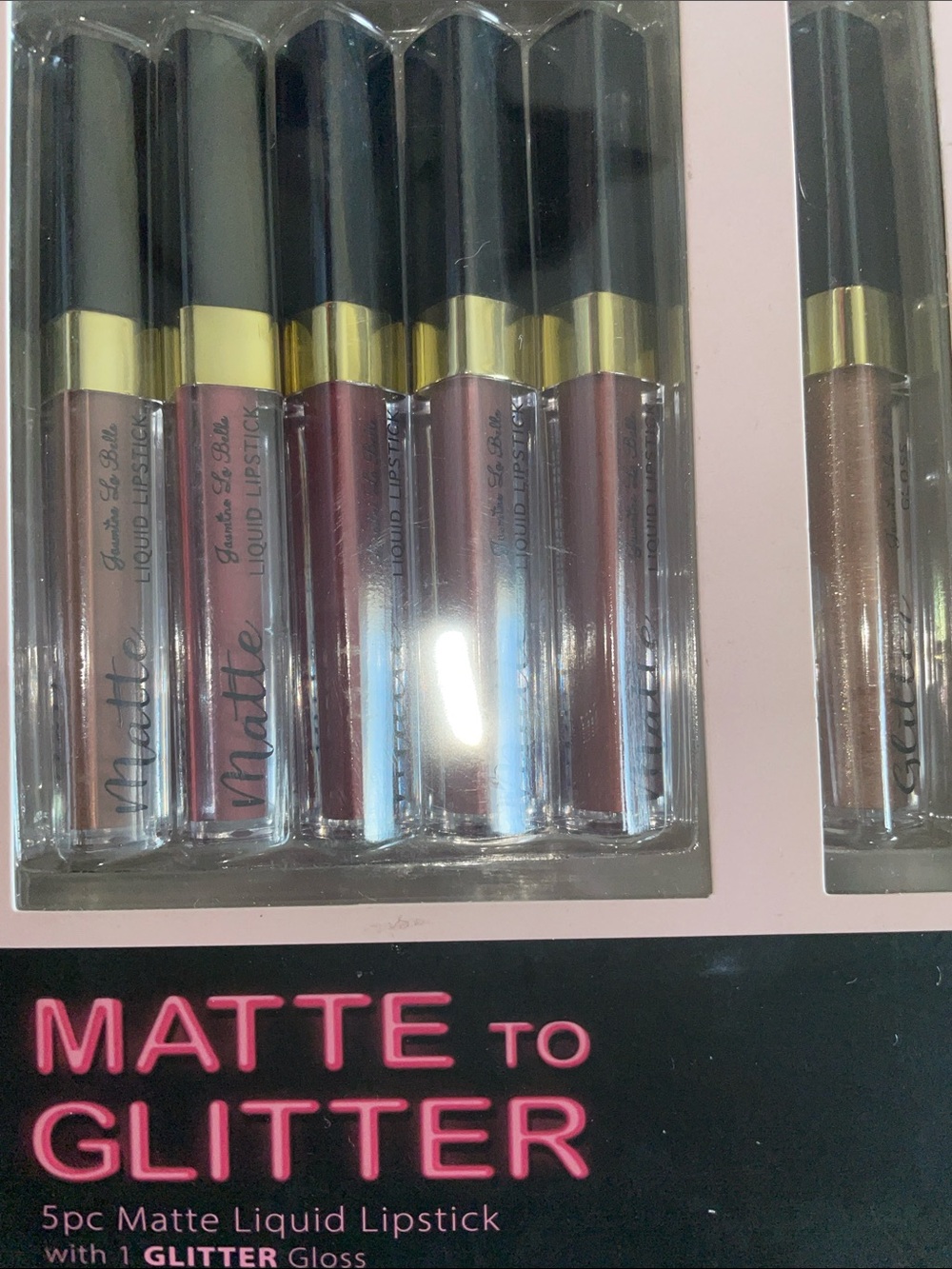 Matte to Glitter 5pc Liquid Lipstick Set - Mixed Brown & Pink Shades